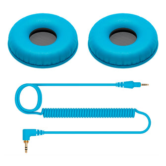 Cabo em espiral e almofadas p/ Fone CUE1 Pioneer DJ HC CP08 Azul